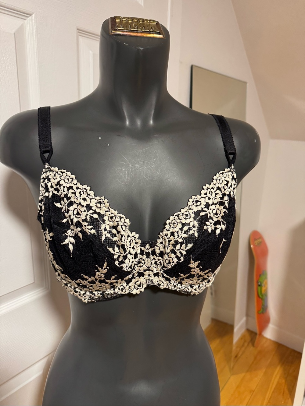 Black and Cream Lace Underwire Bra - Women Intimates & Sleepwear